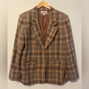 Bridgewater Classics Plaid Wool Blend Peacoat Size 14